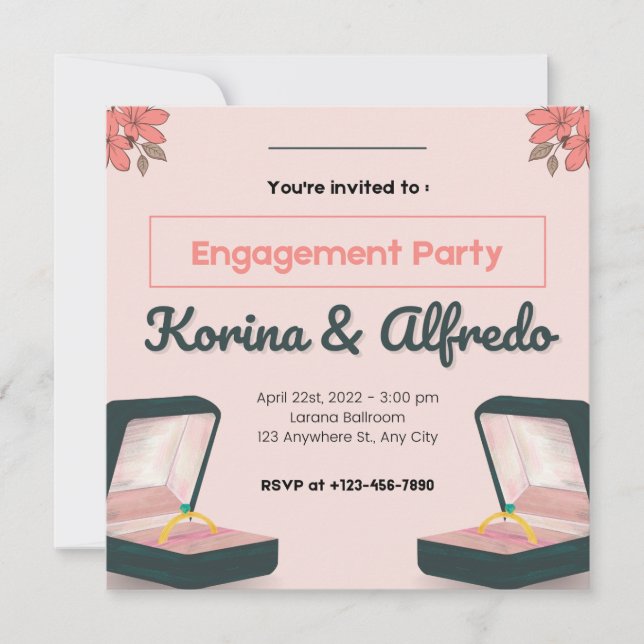 invitación de boda única (Anverso)