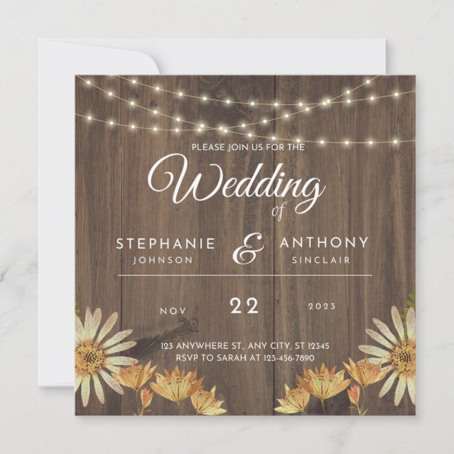 Invitación De Boda Única Guardar La Fecha (Anverso)