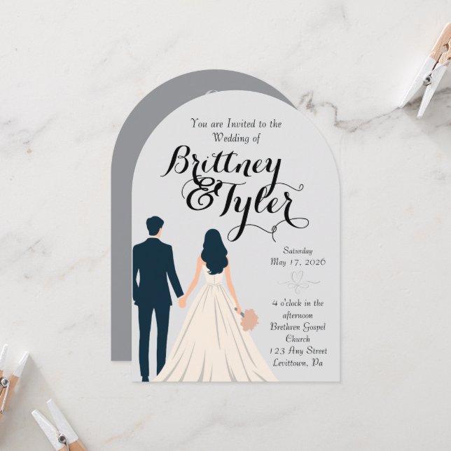 Invitación de boda Until Forever-Brittney (Anverso/Reverso In Situ)