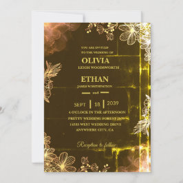 Invitación de boda Velvet Emerald Glow
