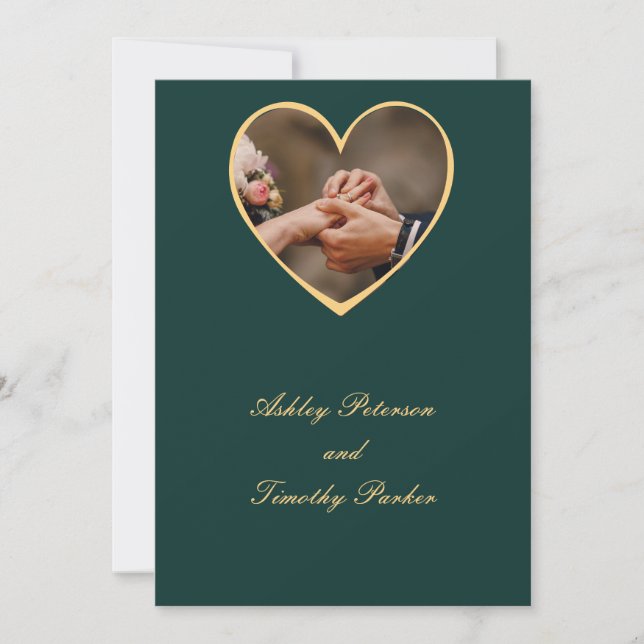 invitación de boda verde (Anverso)