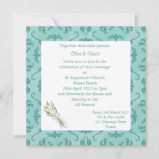 INVITACIÓN DE BODA VERDE DE IMPRESIÓN DE EMBAJADOR
