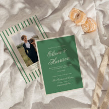 Invitación de boda verde del club de tenis elegant