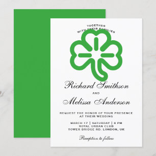 Invitación de boda verde del día de San Patricio c