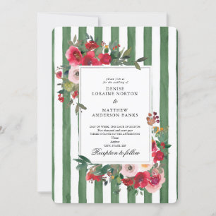 Invitación de boda verde escarcha Loden