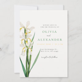 Invitación de boda verde salvia
