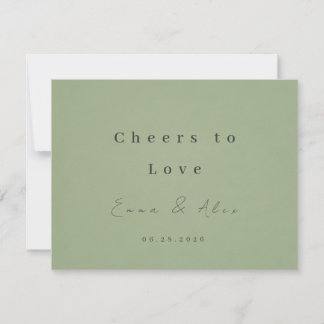 Invitación de boda verde salvia