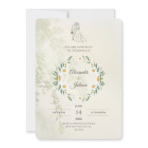 Invitación de boda verde salvia | Elegante moderno
