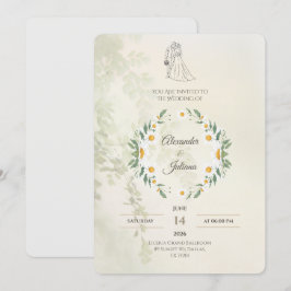 Invitación de boda verde salvia | Elegante moderno
