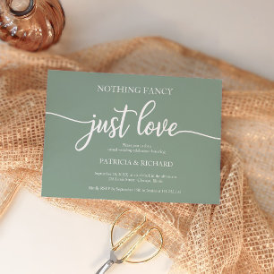 Invitación de Boda Verde Salvia Nada Lujoso Solo A