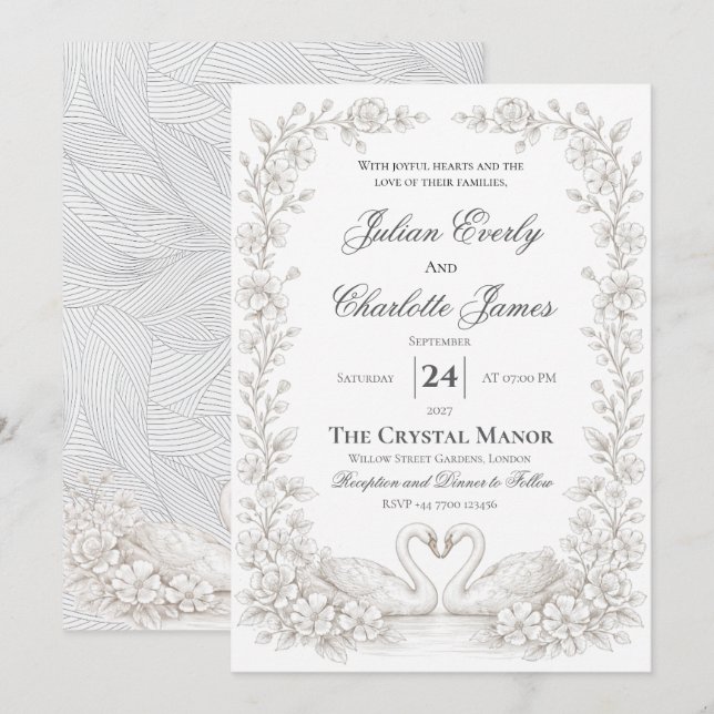 Invitación de boda verde salviaInvitación de jardí (Anverso / Reverso)