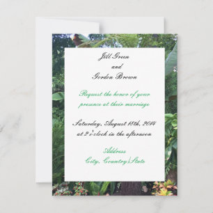 Invitación de boda verde tropical