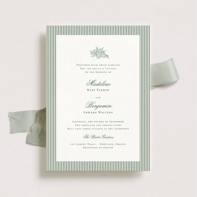 Invitación de boda verde Whitford Hunter (Subido por el creador)