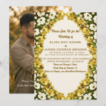 Invitación de boda vertical con foto de cornejo de