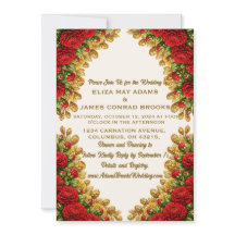 Invitación de boda vertical con foto de Ohio Red C