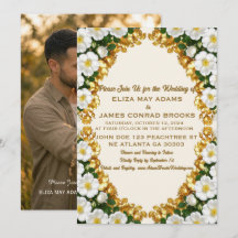 Invitación de boda vertical con foto Georgia Chero