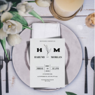 Invitación de boda vertical moderna