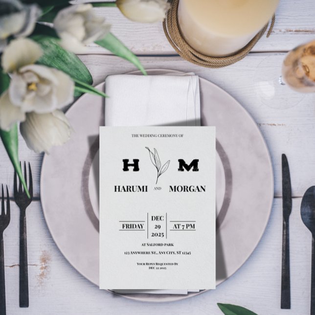 Invitación de boda vertical moderna (Subido por el creador)