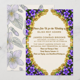 Invitación de boda vertical New Jersey Violet