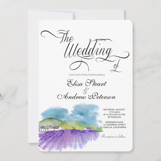 Invitación de boda viñedo toscano (Anverso)