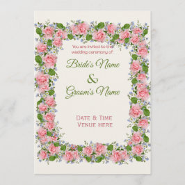 Invitación de boda vintage con jardín floral para