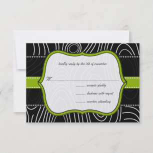 Invitación de boda vintage damasco verde manzana n