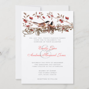 Invitación de boda vintage de carbonero de 5 x 7