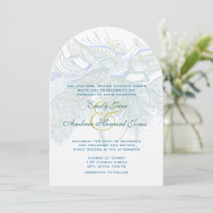 Invitación de boda vintage de pavo real 5 x 7