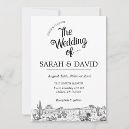 Invitación de Boda Vintage del Oeste