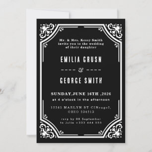 Invitación de Boda Vintage Elegante