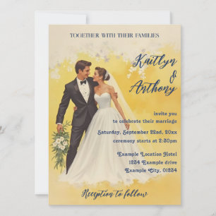 Invitación de boda vintage estilo Belle éPoque