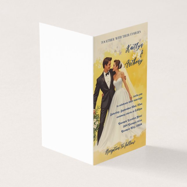 Invitación de boda vintage estilo Belle éPoque (Exterior)