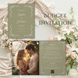 Invitación de boda vintage francesa con presupuest
