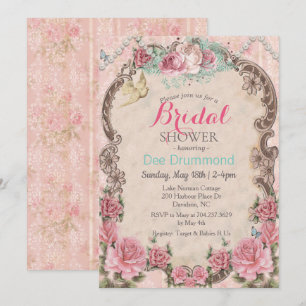 Invitación de boda Vintage Shabby Chic