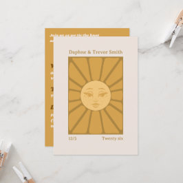 Invitación de boda Vintage Sun