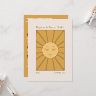 Invitación de boda Vintage Sun