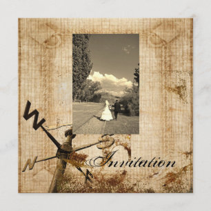Invitación de Boda Vintage Western Rústica de Camp