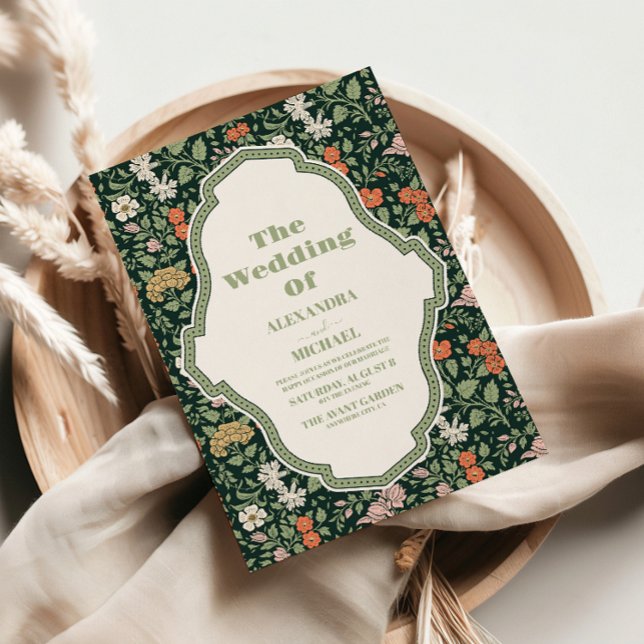 Invitación de boda vintage William Morris (Subido por el creador)
