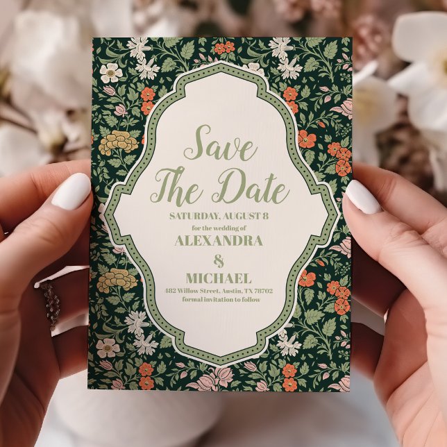 Invitación de boda vintage William Morris (Subido por el creador)