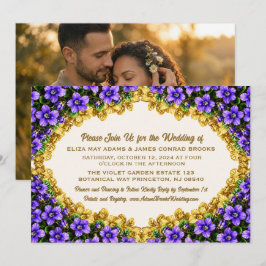 Invitación de boda Violeta de Nueva Jersey