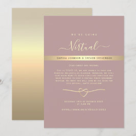 Invitación de boda virtual Dusty Rose
