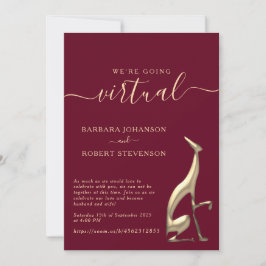 Invitación de boda virtual Zoom de Borgoña
