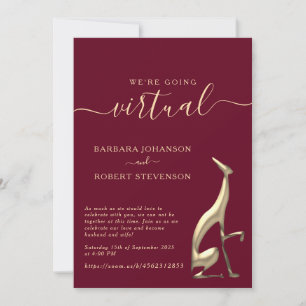 Invitación de boda virtual Zoom de Borgoña