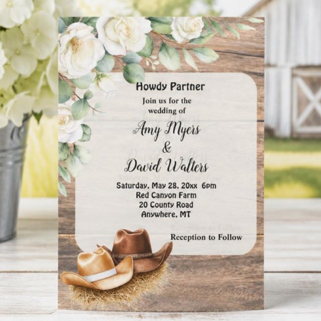 Invitación de boda western Country Cowboy (Subido por el creador)