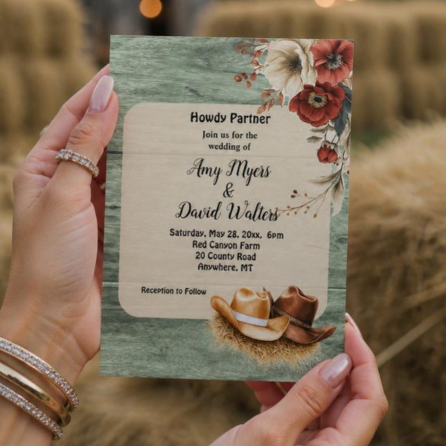 Invitación de boda western Country Cowboy (rústico (Subido por el creador)