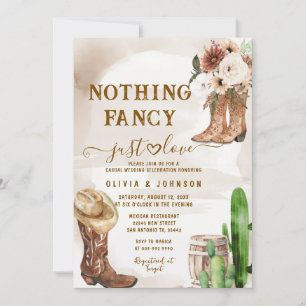 Invitación de Boda Western Nada Lujoso Solo Amor