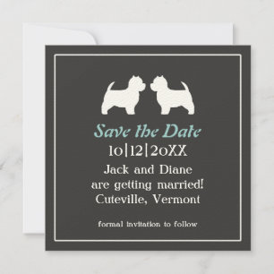 Invitación de boda Westies Save the Date