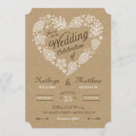 Invitación de boda Woodland Heart