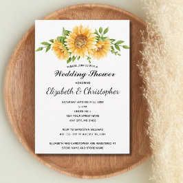 Invitación de boda y ducha nupcial floral amarilla
