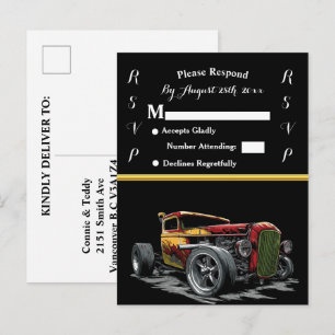 Invitación de boda y Hot Rod